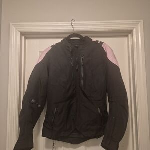 Black and Pink Women's Motorcycle Jacket